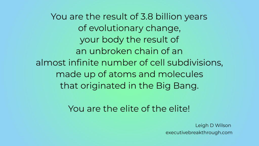 You are the result of 3.8 billion years of evolutionary change