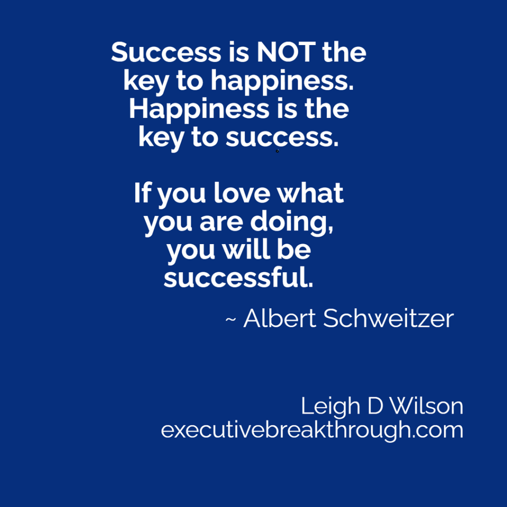 Success is not the key to happiness.