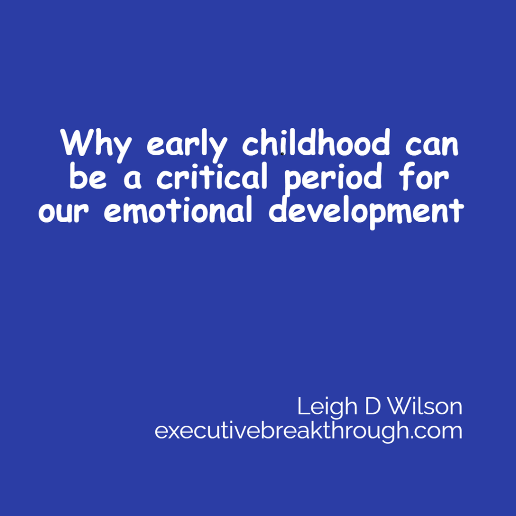 Why early childhood can be a critical period in our emotional development