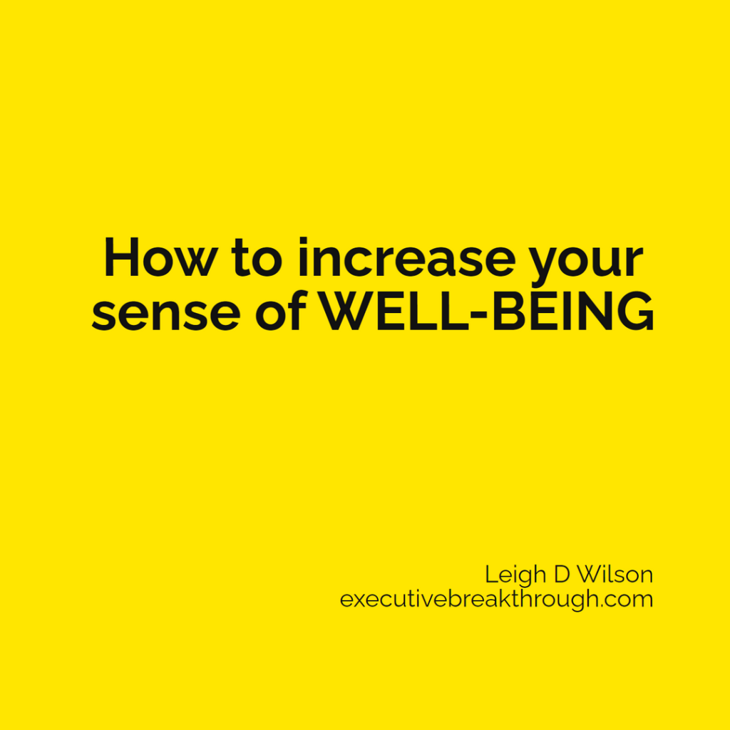 How to increase your sense of well-being