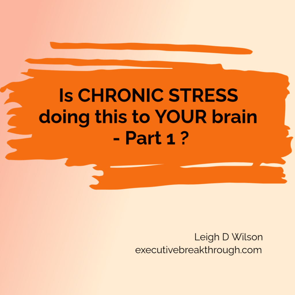 Is chronic stress doing this to your brain - Part 1?