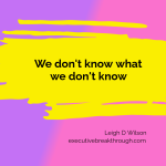 We don't know what we don't know